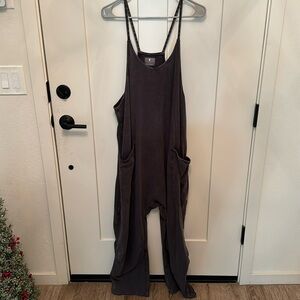 L free people hot shot onesie in washed black